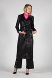 LONGLINE BELTED LEATHER COAT
