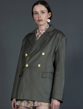 Notch Collar Jacket with Double Breasted Front